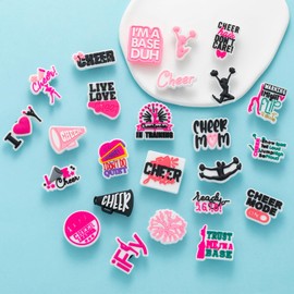 MelleFlarynsun Cheerleading Shoe Charms Fit for Croc Clog Wristband Bracelet Decoration Sports Pins Accessories Shoe Charm for Women Birthday Party Favor Gifts