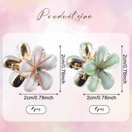 AWAVM 12 Pieces Set mini hair clips, Flower hair claw clip,Flower claw clips,Non-Slip Hair Clips for Girls Women Photo Daily Party Wedding Hairstyle Accessories