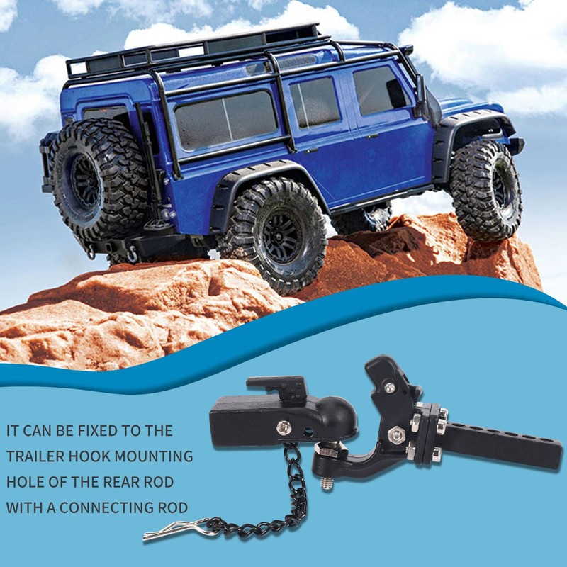 Caoruiy Metal Hitch Trailer Hook for SCX10 90046 TRX4 1/10
