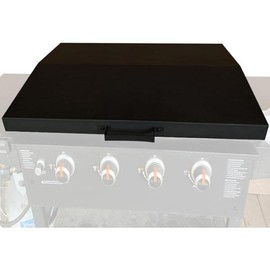 36 inch Hinged Lid Cover Compatible with Blackstone Griddle Grill Lid Hard Cover with Rear Grease Collection Powder Coated Black