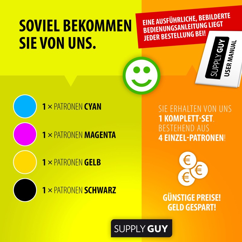 Supply Guy 4 Printer Cartridges Compatible with Epson 34XL /