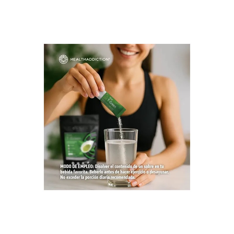Healthaddiction Shot T-Green Termogénico Thermogenic Powder with Green Tea, L-Carnitine,