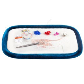 hobbyworker Beading Board，Bead Tray for Jewelry Making，Jewellery Crafts Easy Fine Work (Navy Blue)