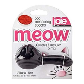 Joie Kitchen Gadgets 067742-125002 Meow cat Measuring Spoon, Mixed, Black/White