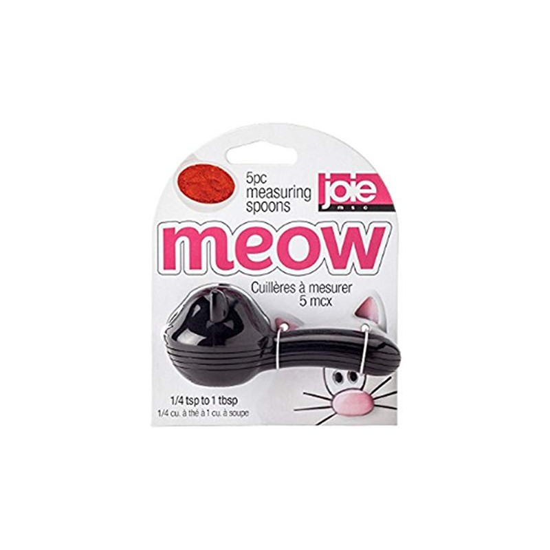 Joie Kitchen Gadgets 067742-125002 Meow cat Measuring Spoon, Mixed, Black/White