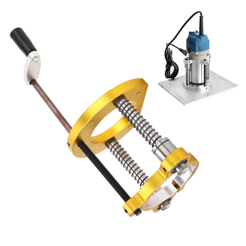 Focket Router Lift, Aluminum Alloy Stainless Steel Router Table, Insert