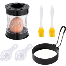 6-Piece Egg Peeler Set, for Hard Boiled Eggs, Boiled Egg Peeler with Slicer and Separator, Kitchen Tools for Breakfast, Camping and Meal Prep