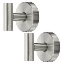 uxcell 2pcs Suction Cup Hooks, Stainless Steel Shower Hooks No Drill Towel Hooks for Shower Bathroom Kitchens Hanging Towels Silver