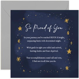 Old English Co. Special Proud of You Card for Him or Her - Sentimental Poem Well Done Card for Son or Daughter - Congratulations, Encouragement, Sobriety Greeting Card for Men Women | Blank Inside