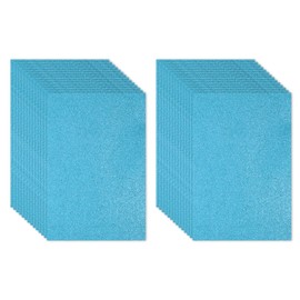 PATIKIL Light Blue Shiny EVA Glitter Foam Sheet 11.8 x 7.9 Inch 2mm Thick with Back Adhesive Sparkle EVA Glitter Felt for Crafts DIY Project, 30 Pcs