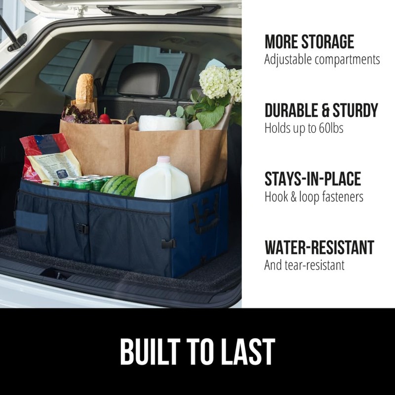 GORILLA GRIP Large Capacity Sturdy Trunk Storage Organizer, Slip and