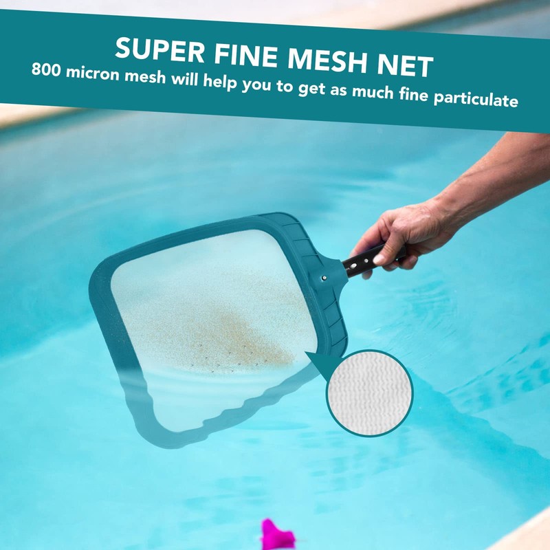 POOLWHALE Professional Pool Skimmer Net,Fine Mesh Net Bag,Heavy Duty Swimming