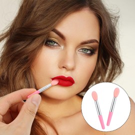 Silicone Lip Brush, 50 Pcs Reusable Lipstick Applicator Wands Silicone Makeup Applicator Lip Gloss Applicators Wands Pink Lip-Mask Applicators Makeup Brush fit Balm Mask Oil