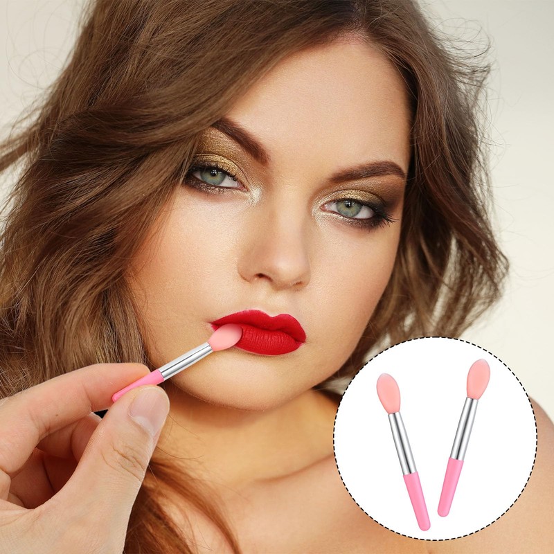 Silicone Lip Brush, 50 Pcs Reusable Lipstick Applicator Wands Silicone