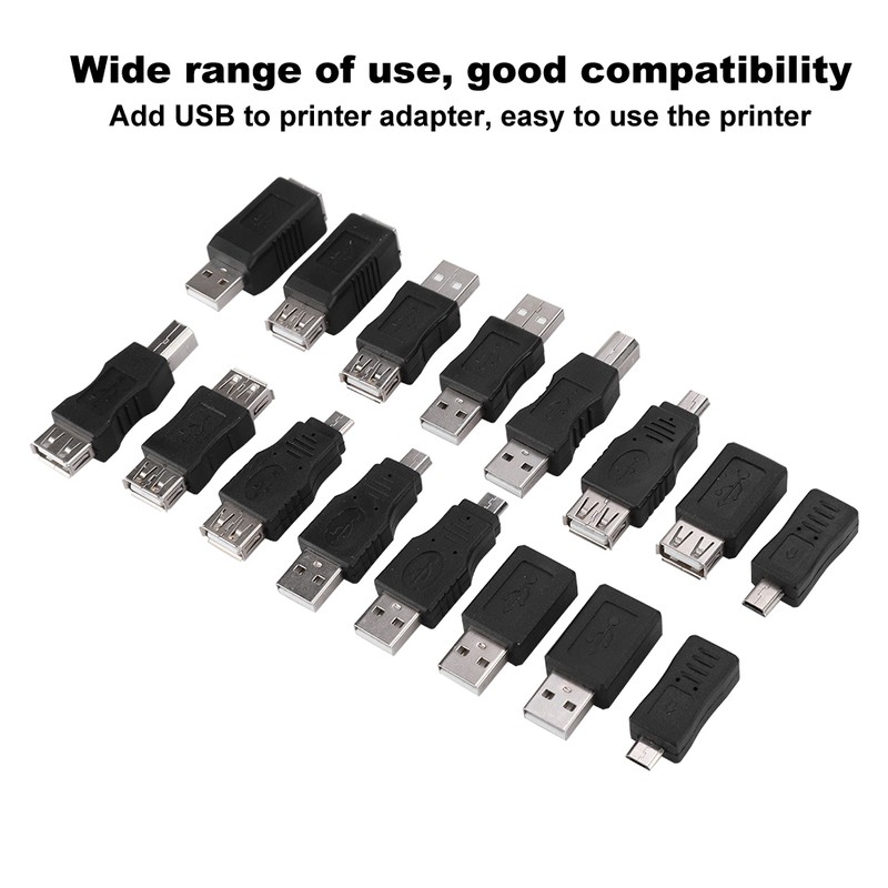 16PCS Multipurpose USB2.0 Adapter Converter USB Male to Female Micro