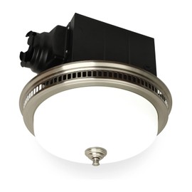 Akicon Exhaust Fan, Ultra Quiet 110CFM 1.5 Sones Ventilation Exhaust Bathroom Fan with Light and Nightlight, 3 Years Warranty (Brushed Nickel)