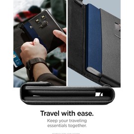 Spigen Life for Passport Card Cover Holder con tecnología de bloqueo RFID, portafolios de documentos de viaje, organizador protector, pin de tarjeta SIM incluido