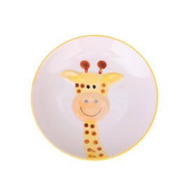 MERRYHAPY Giraffe Pattern Ceramic Plate for Boy Girl Porcelain Feeding Dish for Boy Girl and Toddlers Fun and Tableware for Mealtime
