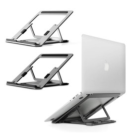 World Gadgets Laptop Stand, For Those Who Emphasize Firmness Over Light and Compactness, Foldable, Aluminum Computer Stand, Laptop Stand, Compatible with Macbook Pro, Macbook Air, Large Laptops,