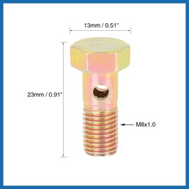 A ABSOPRO 4 Sets M8x1.0mm Metric Thread Banjo Bolts Brake Fitting Adapter with M8 Washers Item Replacement