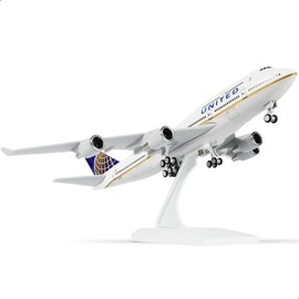 QIYUMOKE 1/240 747 for United Resin Airplane Model with Display Stand