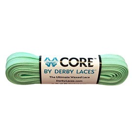 Derby Laces CORE Narrow 6mm Waxed Lace for Figure Skates, Roller Skates, Boots, and Regular Shoes (Honeydew, 96 Inch / 244 cm)