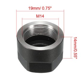 TOP-VIGOR 2 Pcs ER11-A(M14) Collet Clamping Hex Nut, M25 x 0.75mm Thread, 9mm Bore, Precision Ground Cast Steel Collet and Nut Set for CNC Milling Chuck Holder Lathe Tooling