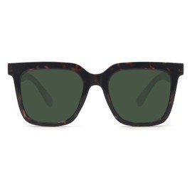 Fozono Large Square Sunglasses Trendy Polarized Sunglasses for Women Men Classic Retro Style UV400 Protection Leopard Green