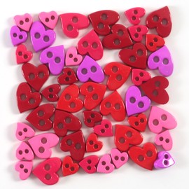 C.R. Gibson, Colorful Hearts Blumenthal Lansing Favorite Findings Mini Shaped Buttons, 49/Pkg
