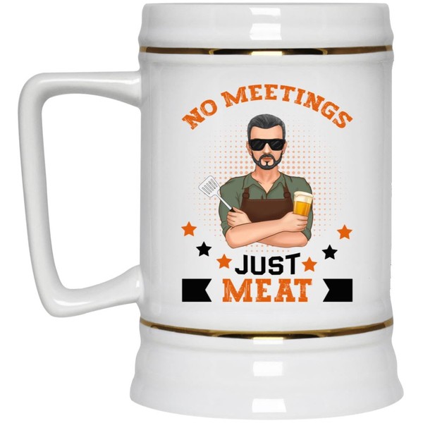22Feels (USA-Printed) Funny Beer Stein for Men Personalized Grilling Gifts