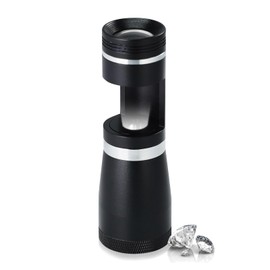10x Triplet Lens 20.5mm Magnification Darkfield Loupe Polariscope with Built-in LED Light, Compact Aluminum Design, Optical Glas, Portable Gemstone and Mineral Inspection Tool