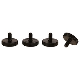 PrecisionGeek Knurled Thumb Screw Black Steel M4 x 10mm DIN 653 16mm dia (Set of 4)