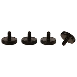 PrecisionGeek Knurled Thumb Screw Black Steel M4 x 10mm DIN 653 16mm dia (Set of 4)