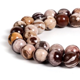 BEADNOVA 4mm Natural Australian Zebra Jasper Gemstone Round Loose Beads for Jewelry Making (94-96pcs)