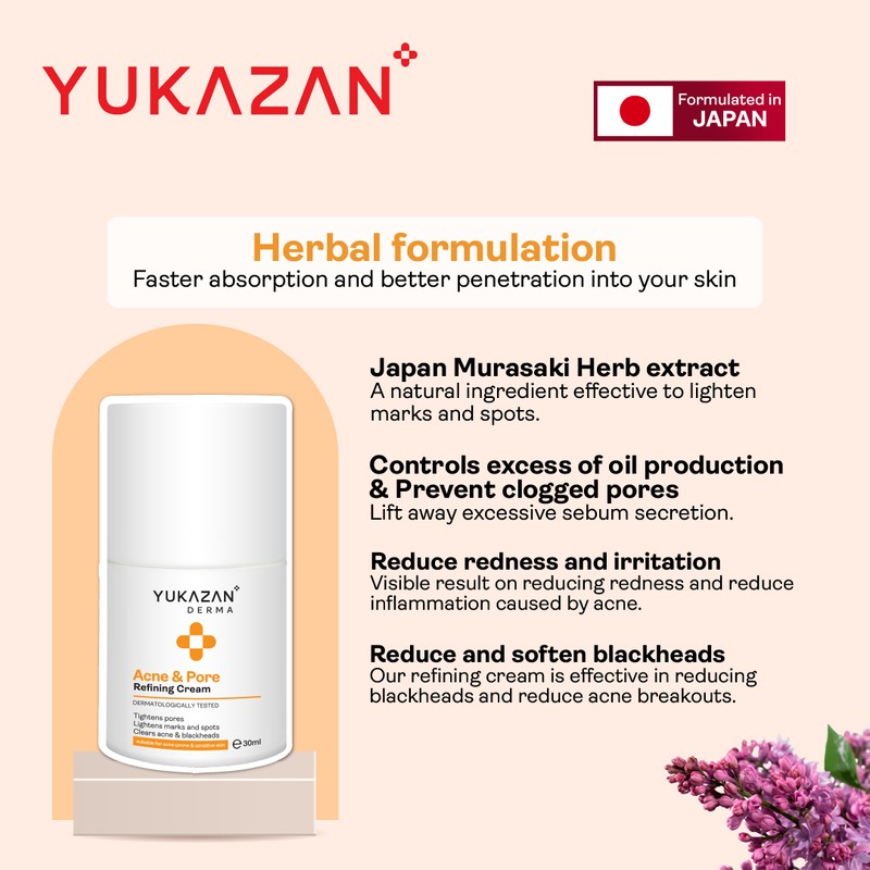 Yukazan Derma Refining Cream Acne & Pore 30ml Acne Removal