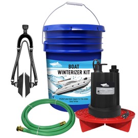 Seaworks Boat Winterizing Kit | Complete Motor Flush and Winterizer System - Pump, Motor Flusher, Bucket and Hose | Antifreeze Not Included