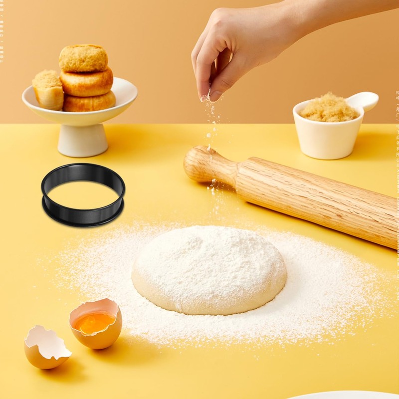 4pcs Non-Stick English Muffin Rings Stainless Steel Cooking Molds for