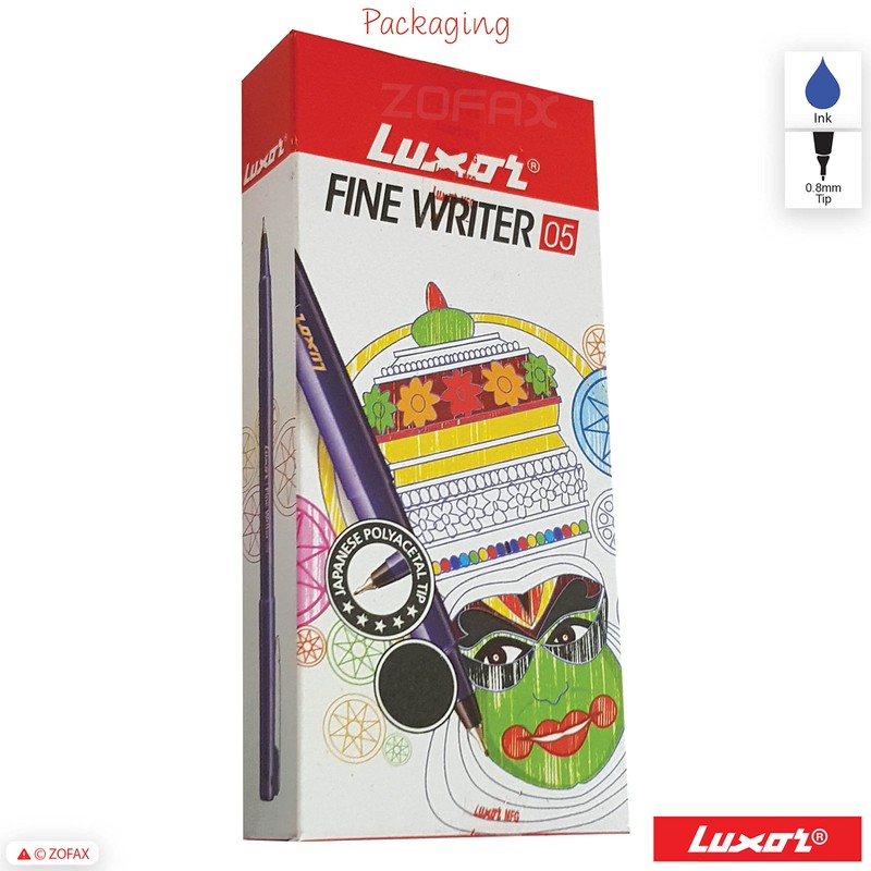Write05 Fineliner Pens, BLUE, 0.5mm Ultra Fine Tip, Pack of