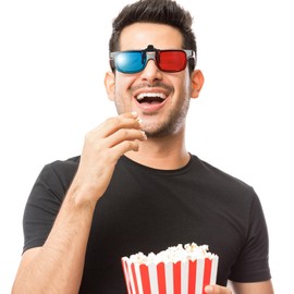 Milisten 3pcs Clip-on 3D Glasses: Red Blue Glasses for Movies and Gaming - Lightweight Cyan Anaglyph Myopia Special Stereo Frame Compatible with All Face Shapes