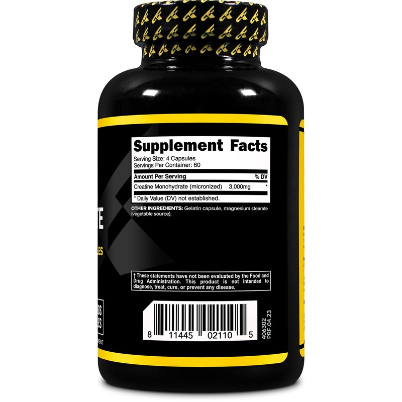 Primaforce Creatine Monohydrate Capsules - 240 Capsules, 3,000mg per Serving,
