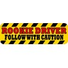 StickerTalk Rookie Driver Vinyl Sticker, 10 inches by 3 inches