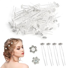 40 Stück Hochzeit Perle Haarnadeln für Braut, Silber Perle Strass Haarnadeln Hochzeit Haarschmuck Zubehör für Bräute Brautjungfern Frauen Mädchen,haarschmuck silber,haarschmuck blumen,hair accessories