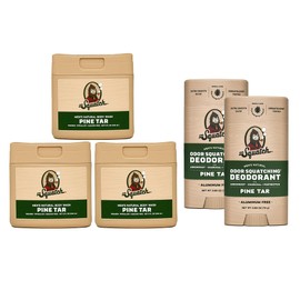 Dr. Squatch NEW Natural Body Wash and Deodorant for Men Gift Set - Pine Tar - Non-Exfoliating Body Wash (8 oz, 3 Pack) + Odor-Squatching, Aluminum Free Deodorant (2.65 oz, 2 Pack)