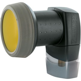 Schwaiger 714371 Digital Premium Quad LNB (Charcoal) for Two Participants with Sun Protect and Pull-Out Weather Protection, Gold-Plated Connectors for the Highest Quality (Full HD, 3D, Ultra HD / 4K)