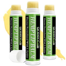 GreenIVe- Bálsamo labial de cáñamo, vegano, omega 3 y 6, vitamina E, L-lisina, hidratante, hecho a mano (3)                                           