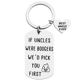 Xiyantiji Funny Uncle Gift from Nephew Niece Best Uncle Ever Keychains Birthday Christmas Gifts for Men New Uncle Announcement Gifts for Cool Uncle If Uncles Were Boogers We’d Pick You First Keychain