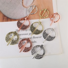 Retro Viking Brooches Cloak Pins Celtic Scarf Shawl Buckle Medieval Clasp Pin Brooch Penannular Brooch for Women Men Jewelry Costume 3Pcs Set