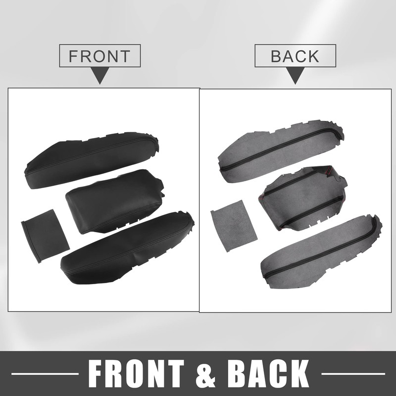 A ABSOPRO Black Faux Leather Armrest Protector Cover Pad Replacement