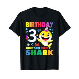 Birthday Kids Shark 3 Year Old 3rd Birthday Matching Family T-Shirt