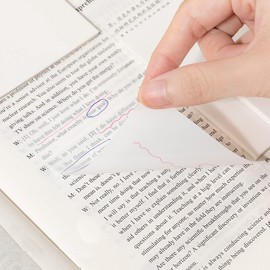 VANRA 付箋 半透明 ふせん 透明 書ける 無地 メモ ブロック メモ帳 粘着性 繰り返し使用可能 50枚*6冊 (76×76mm, 透明)